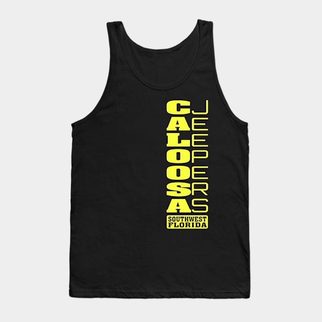 Yellow Vertical Logo Tank Top by Caloosa Jeepers 